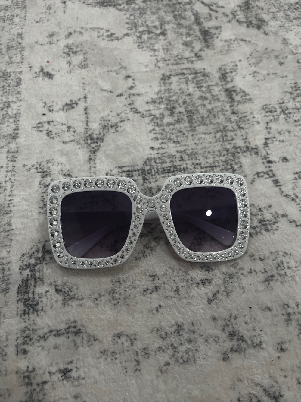 White bedazzled sunglasses